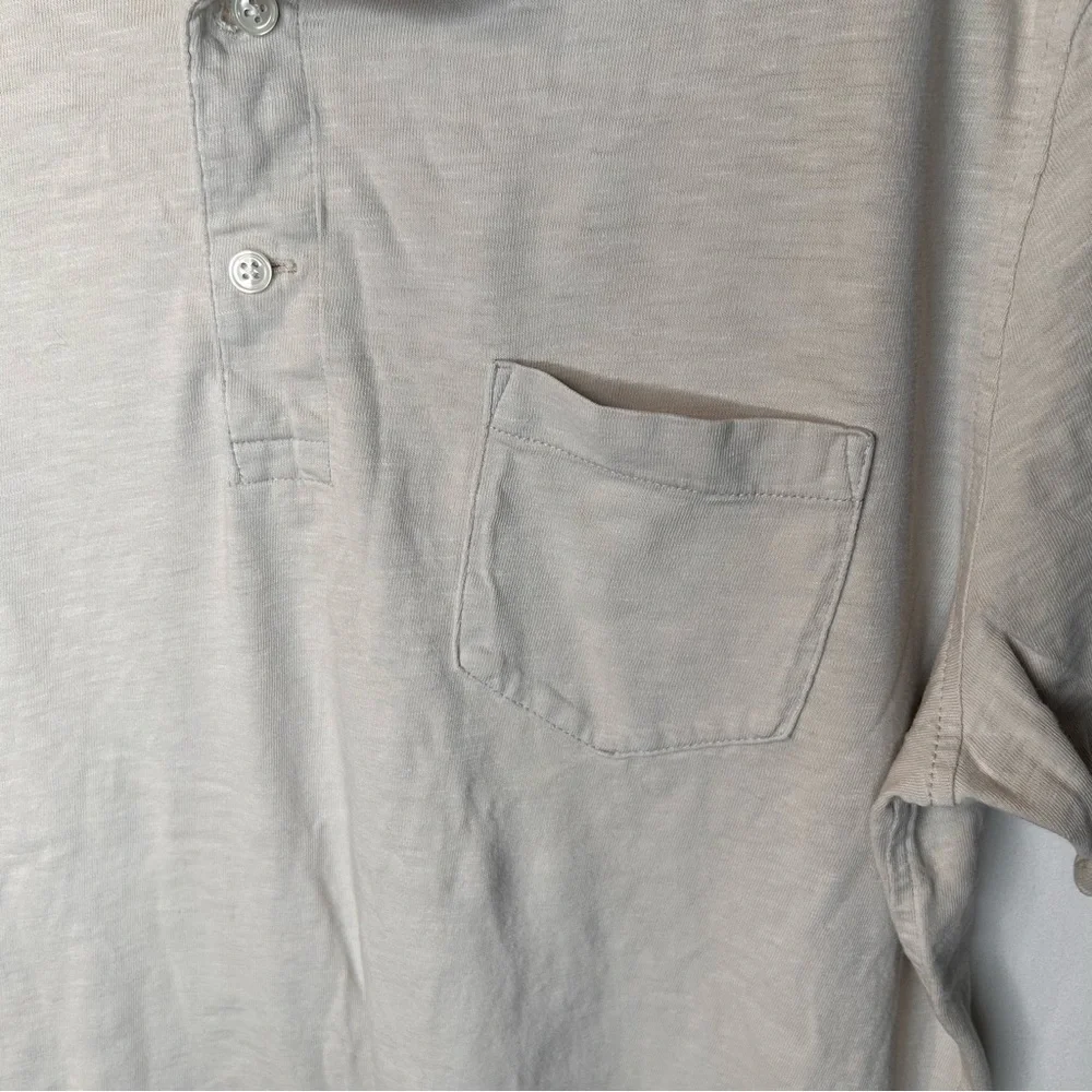 J.Crew Men’s Cream Polo Shirt Classic Garment-Dyed Slub Cotton 100% Size L